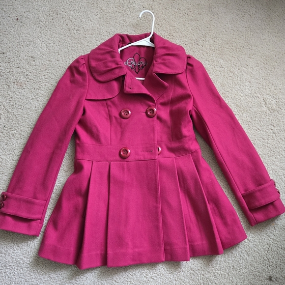 GUESS Vintage Stylish brigth Pink Double-Breasted Coat Barbie Y2k - Picture 2 of 8